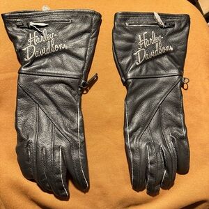 Authentic Harley-Davidson Gauntlet Motorcycle Gloves EUC L